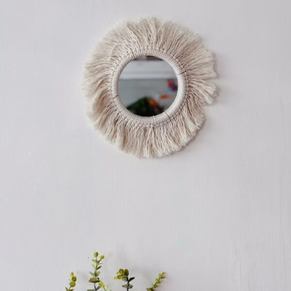 12” Macrame Round with Mirror Wall Hang (Martha) - Image 10