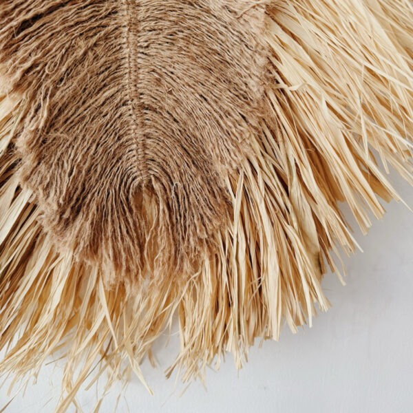 Tribal Rafia and Jute Leaf Shape Wall Hang (Aurora) - Image 7