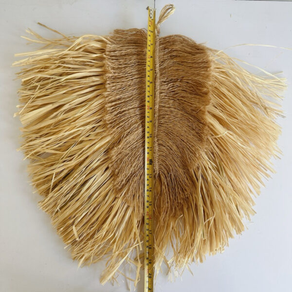 Tribal Rafia and Jute Leaf Shape Wall Hang (Aurora) - Image 3