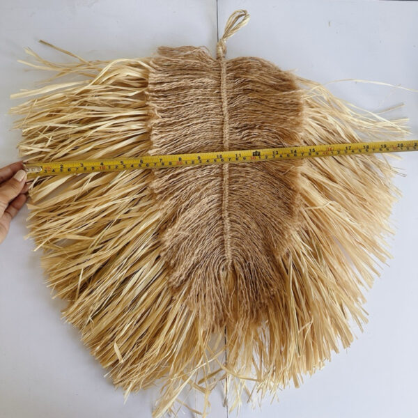 Tribal Rafia and Jute Leaf Shape Wall Hang (Aurora) - Image 2