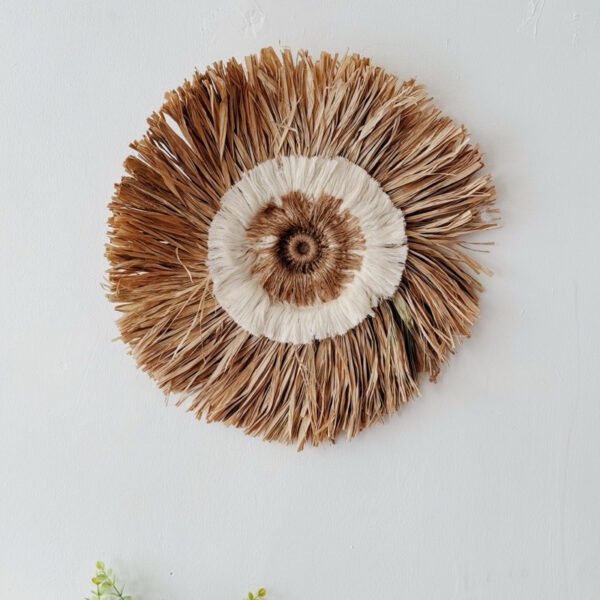 Rafia Round with Macrame and Jute Wall Hang (Margot)