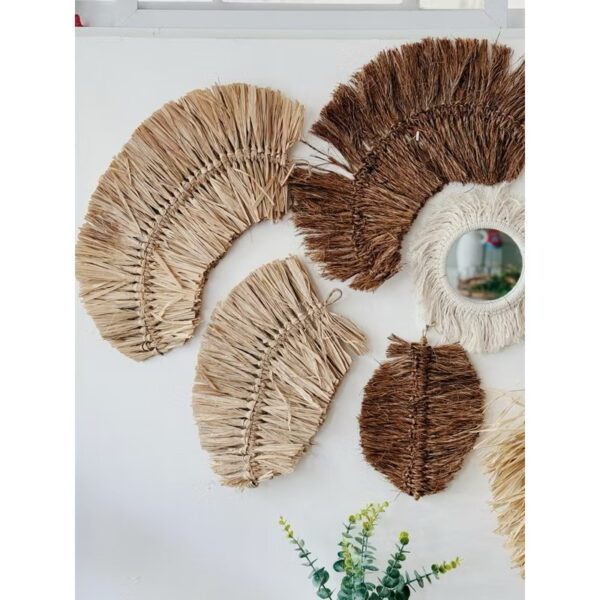 Rafia Feather Shape Wall Hang (Raisa) - Image 9