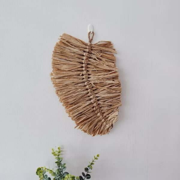 Rafia Feather Shape Wall Hang (Raisa) - Image 7