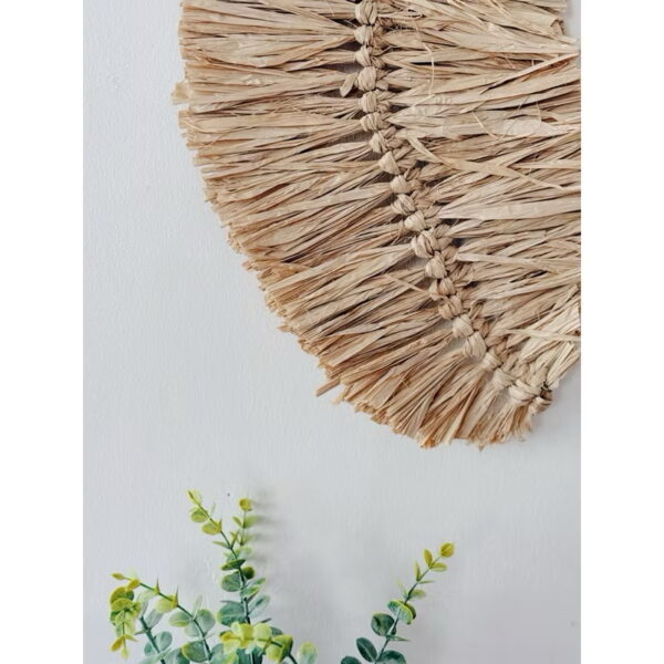 Rafia Feather Shape Wall Hang (Raisa) - Image 5