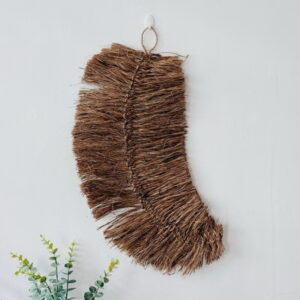Large Abaca Feather Shape Wall Hang (Amanda)