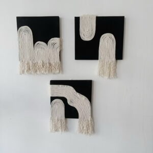 Boho Macrame Wooden Frame Set of 3 Decorative (Primadonna)