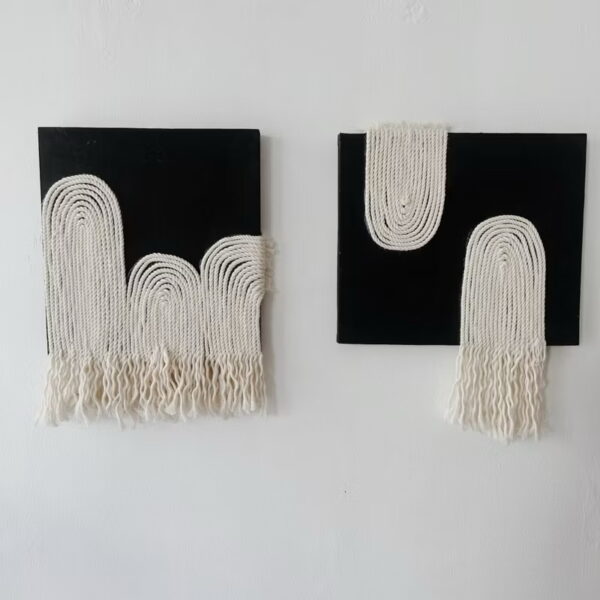 Boho Macrame Wooden Frame Set of 3 Decorative (Primadonna) - Image 9