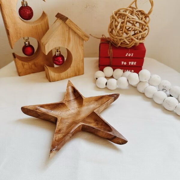 Star Shaped Wooden Bowl Tray (Stella) - Image 7