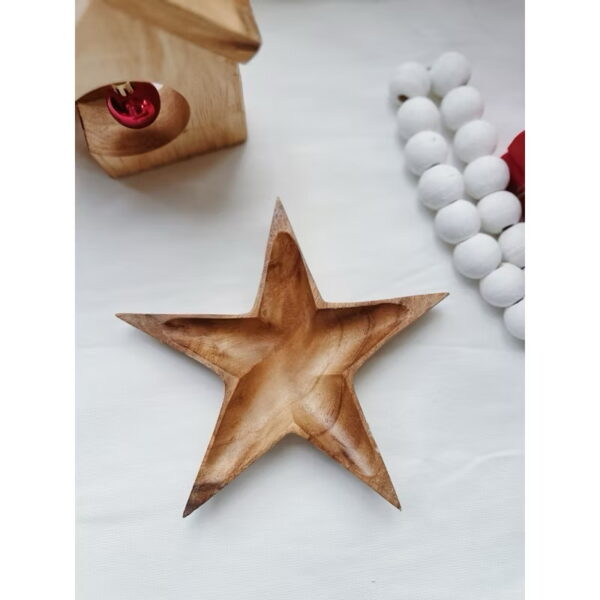 Star Shaped Wooden Bowl Tray (Stella) - Image 4