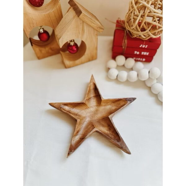Star Shaped Wooden Bowl Tray (Stella) - Image 2