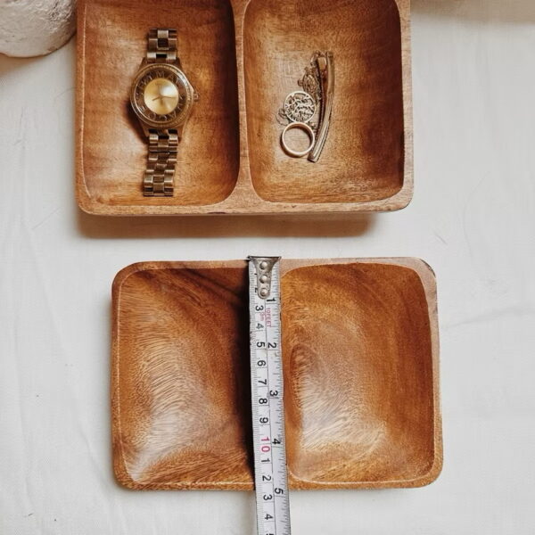 2 Compartment Wooden Tray Plate Decorative (Ciara) - Image 4
