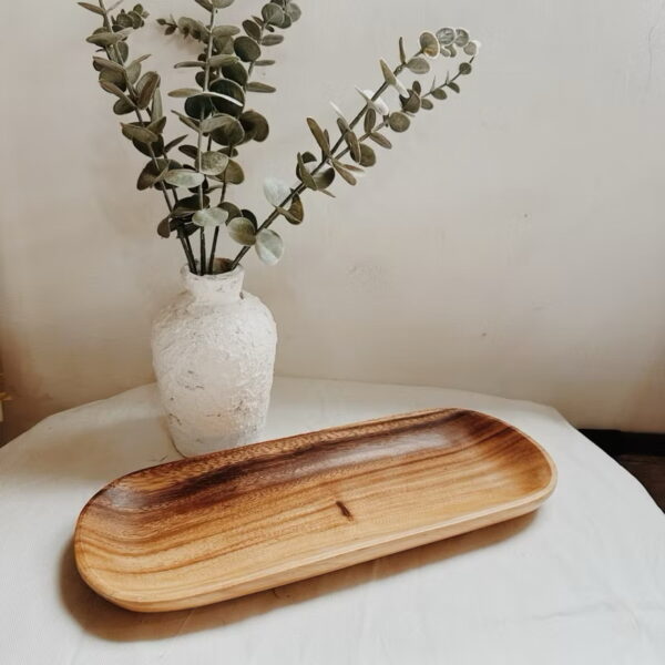 13” Oval Wooden Tray/ Plate and Decorative (Omar) - Image 9