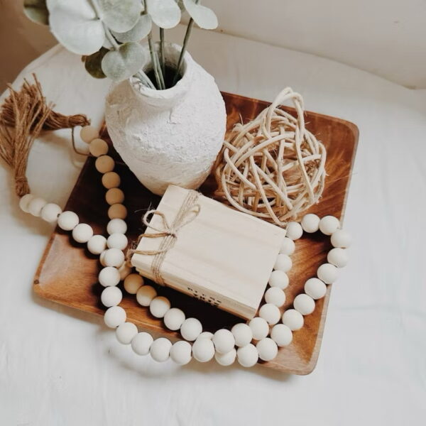 10” Square Wooden Tray Plate Decorative (Kwadrado) - Image 8