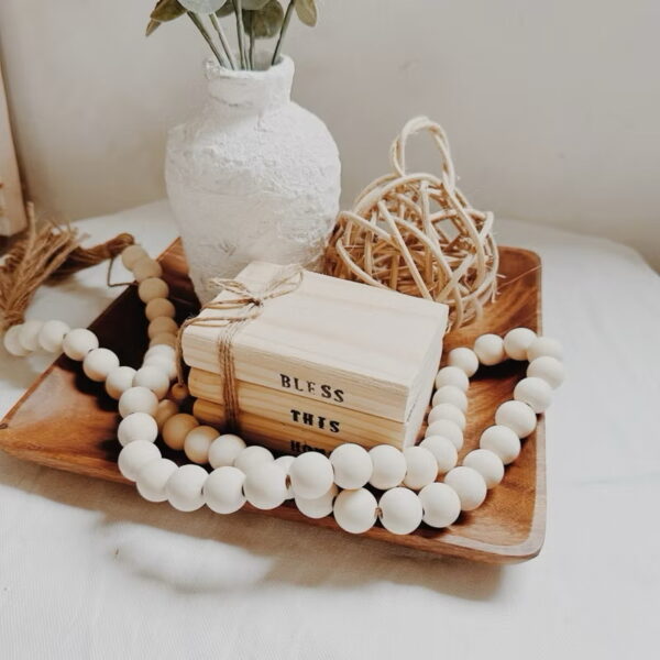10” Square Wooden Tray Plate Decorative (Kwadrado) - Image 5