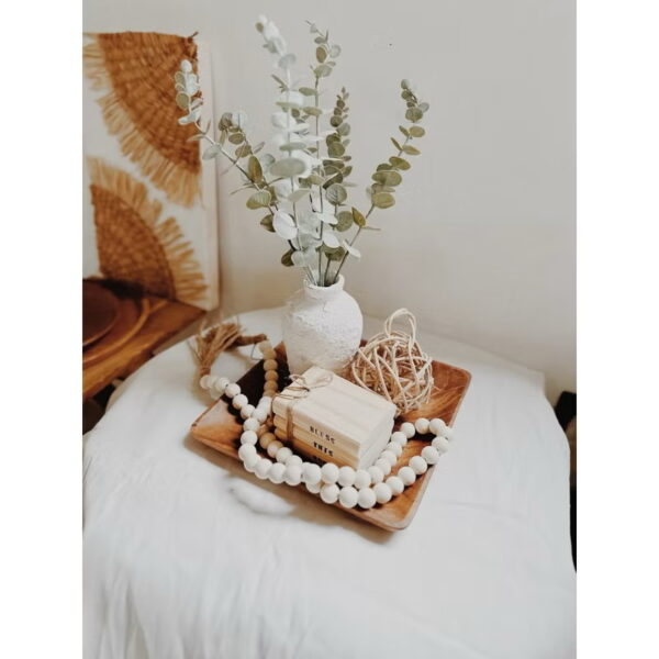 10” Square Wooden Tray Plate Decorative (Kwadrado) - Image 3