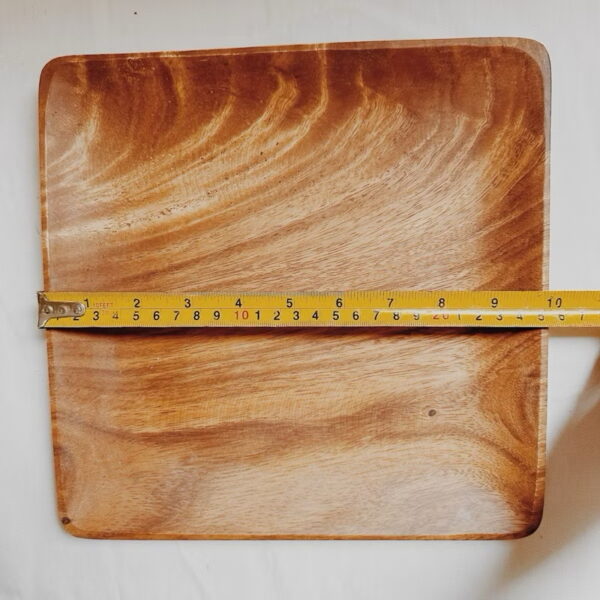 10” Square Wooden Tray Plate Decorative (Kwadrado) - Image 2