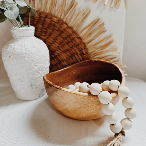 6” Wooden Bowl Tray Salad Bowl and Decorative (Salma)