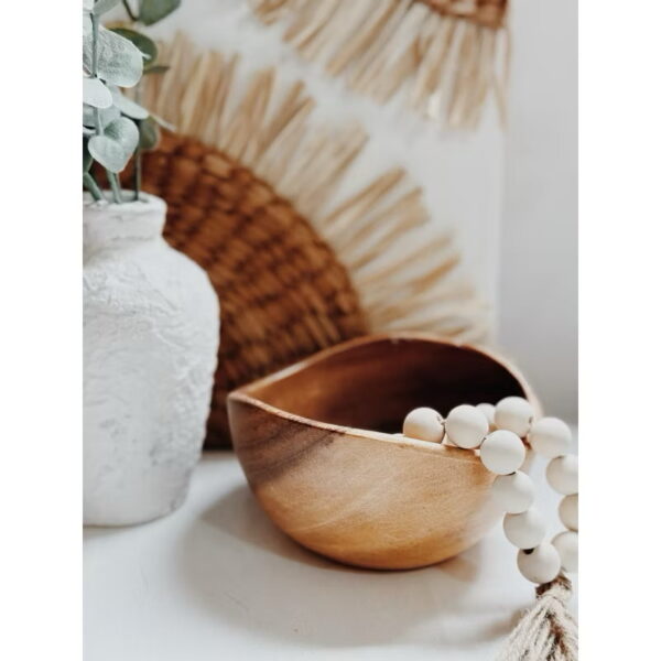 6” Wooden Bowl Tray Salad Bowl and Decorative (Salma) - Image 4