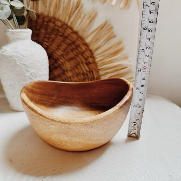 8” Wooden Bowl Tray Salad Bowl Decorative (Salem) - Image 9