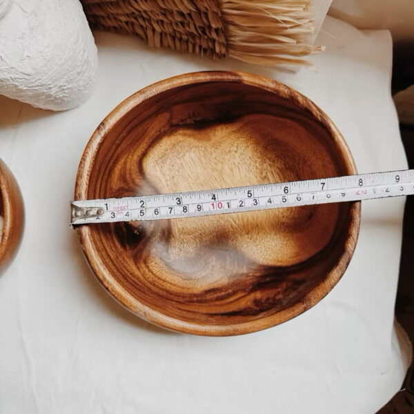 8” Wooden Bowl Tray Salad Bowl Decorative (Salem) - Image 4