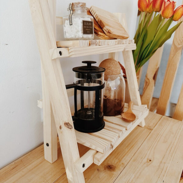 Wooden Aesthetic Double Layer Shelf Thick and Durable (Anjo) - Image 8