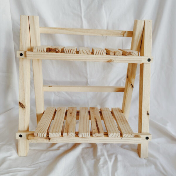 Wooden Aesthetic Double Layer Shelf Thick and Durable (Anjo) - Image 4