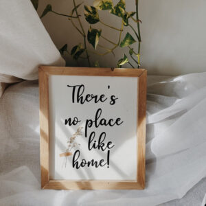 “There’s No Place Like Home” Framed Wood Sign/ Wall Art