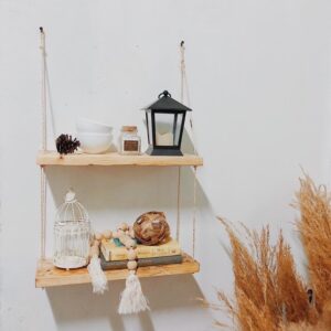 2 Layer Hanging Shelf Wooden