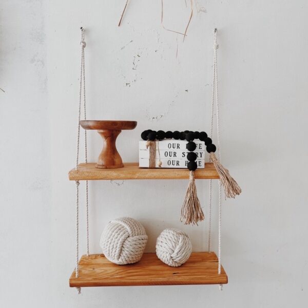 2 Layer Hanging Shelf Wooden - Image 6