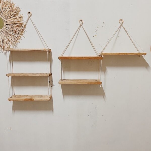 2 Layer Hanging Shelf Wooden - Image 3