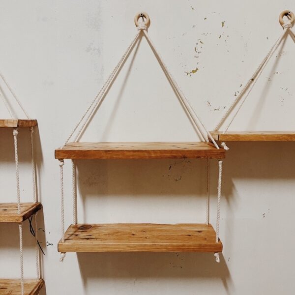2 Layer Hanging Shelf Wooden - Image 2