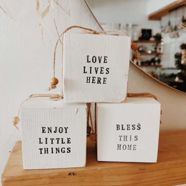 Farmhouse Wooden Blocks Decorative Signs - Image 13