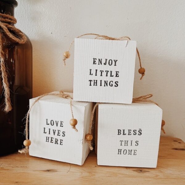 Farmhouse Wooden Blocks Decorative Signs - Image 11
