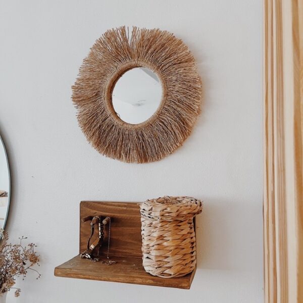 12” Jute Wall Hang with Mirror(Olivo) - Image 4