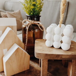 Wooden Bead Vase/ Decor/ Candlelike (Candice)
