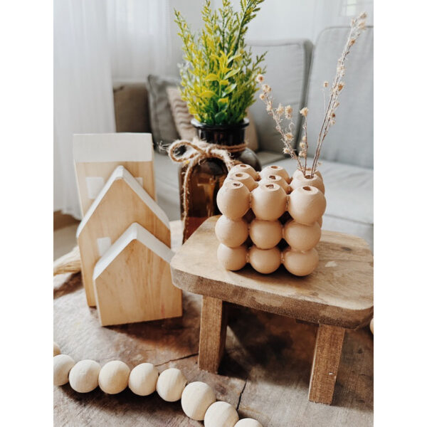 Wooden Bead Vase/ Decor/ Candlelike (Candice) - Image 12