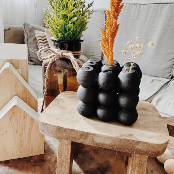 Wooden Bead Vase/ Decor/ Candlelike (Candice) - Image 4
