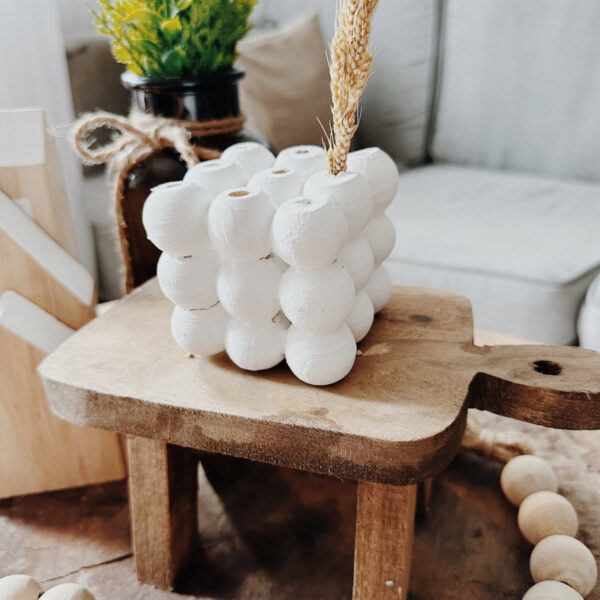 Wooden Bead Vase/ Decor/ Candlelike (Candice) - Image 3