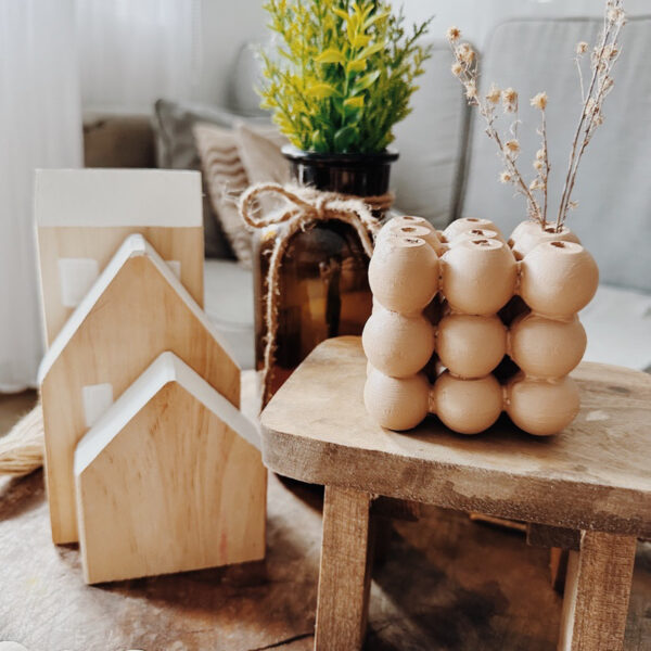 Wooden Bead Vase/ Decor/ Candlelike (Candice) - Image 2