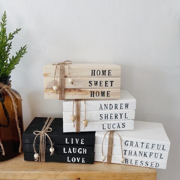 Wooden Book Stacks Farmhouse/Country Decor (Wendy) - Image 16