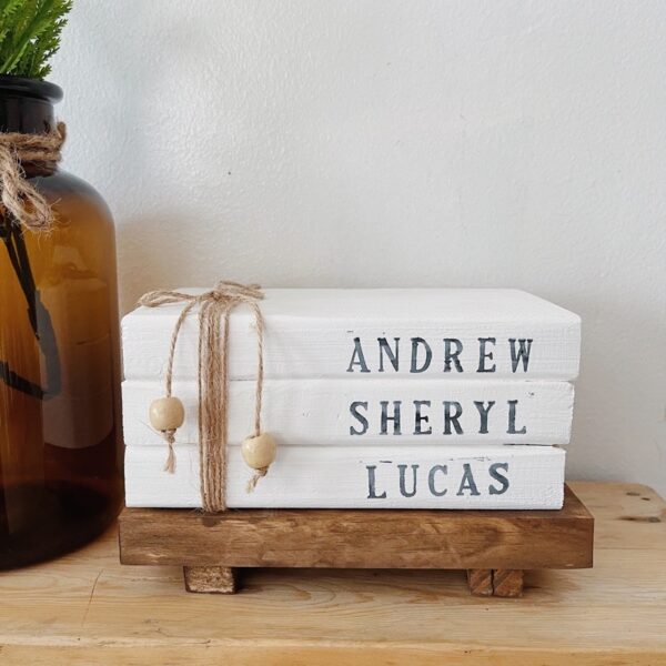 Wooden Book Stacks Farmhouse/Country Decor (Wendy) - Image 2