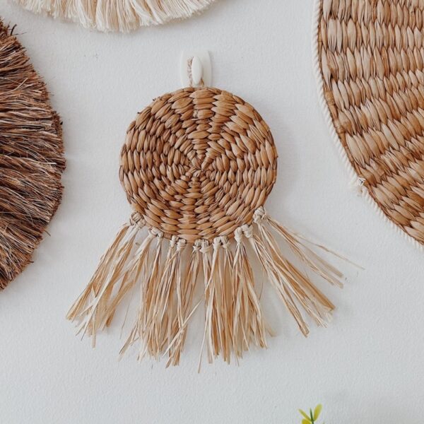 4” Mini Water Hyacinth Coaster/ Wall Hanging (Zara) - Image 12