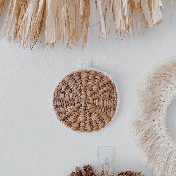4” Mini Water Hyacinth Coaster/ Wall Hanging (Zara) - Image 11