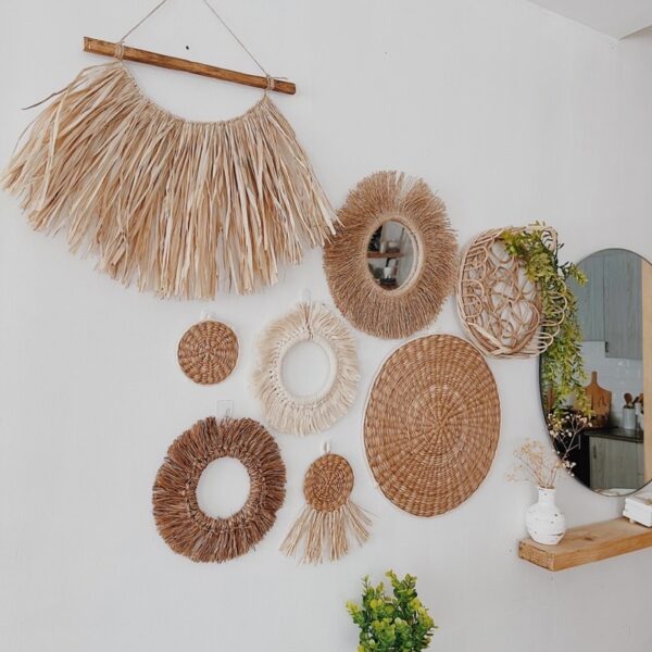 4” Mini Water Hyacinth Coaster/ Wall Hanging (Zara) - Image 5
