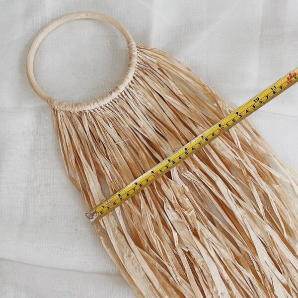 Boho Wall Hang Set of 2 C/ Rafia Mirror + Long Hair Rafia - Image 7