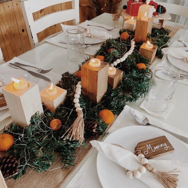 Wooden Candle Holder set of 2 (Carmina) - Image 12