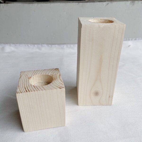Wooden Candle Holder set of 2 (Carmina) - Image 3