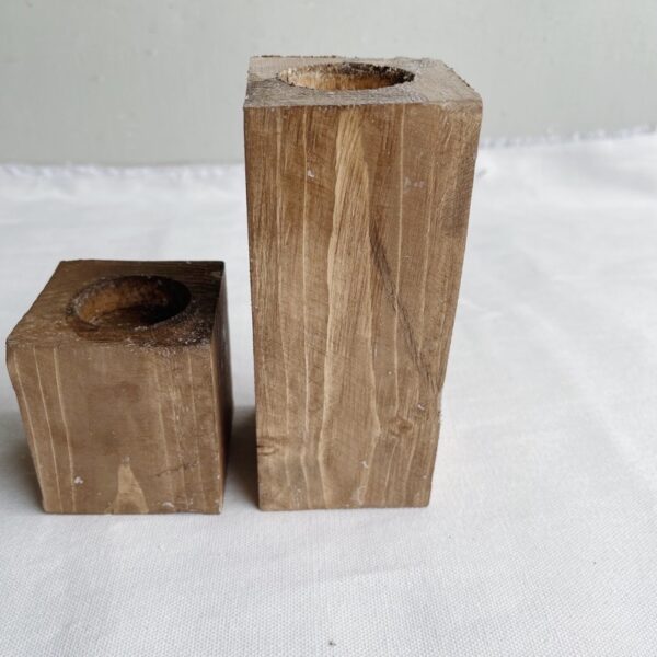 Wooden Candle Holder set of 2 (Carmina) - Image 2