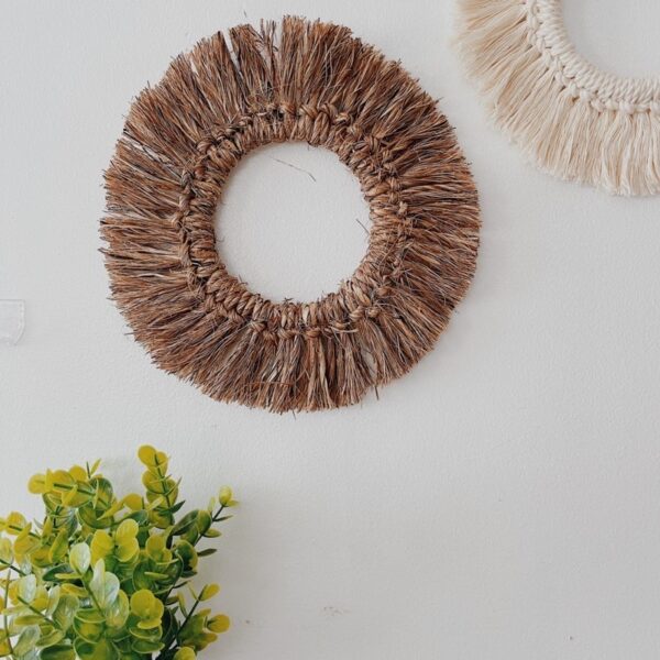 10” Abaca Boho Wall Hang (Jasmin) - Image 7