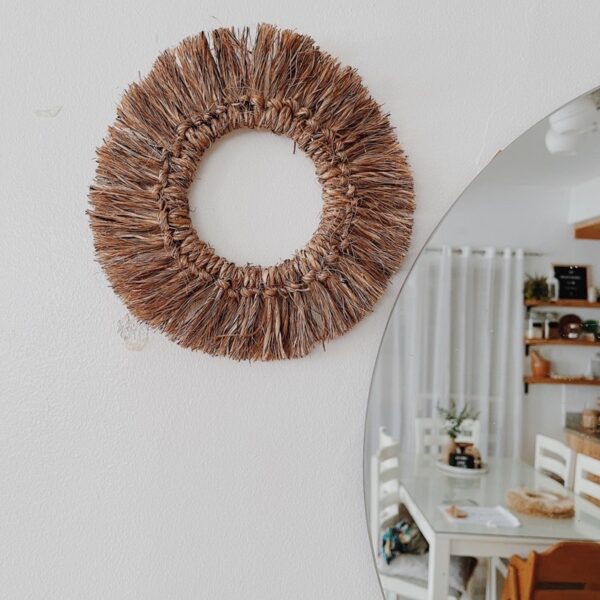 10” Abaca Boho Wall Hang (Jasmin) - Image 5